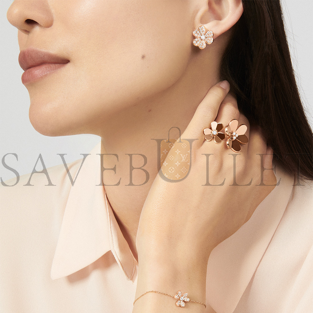 VAN CLEEF ARPELS FRIVOLE EARRINGS, SMALL MODEL - ROSE GOLD, DIAMOND  VCARP7RM00